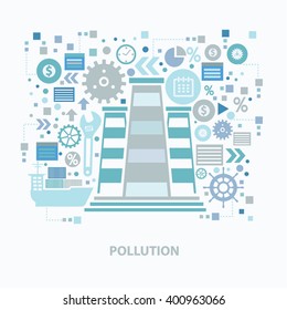 Pollution concept design on clean background,vector