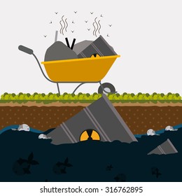 Pollution concept with environment icons design, vector illustration eps 10