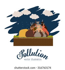 Pollution concept with environment icons design, vector illustration eps 10