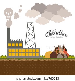 Pollution concept with environment icons design, vector illustration eps 10