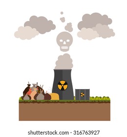 Pollution concept with environment icons design, vector illustration eps 10