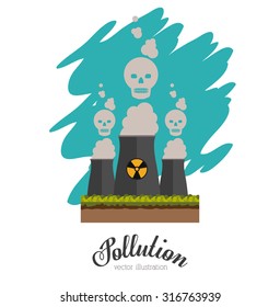 Pollution concept with environment icons design, vector illustration eps 10