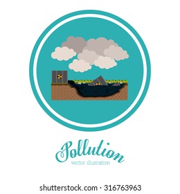 Pollution concept with environment icons design, vector illustration eps 10