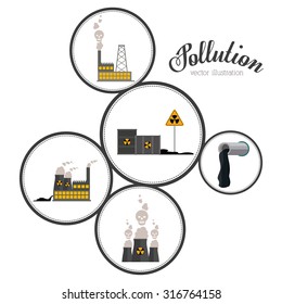 Pollution concept with environment icons design, vector illustration eps 10
