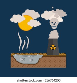 Pollution concept with environment icons design, vector illustration eps 10