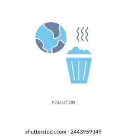 Icono de línea de concepto de contaminación. Ilustración simple del elemento. diseño del símbolo del esquema del concepto de contaminación.