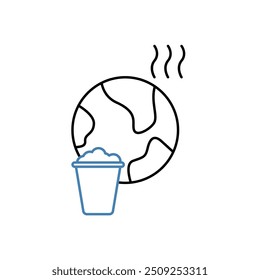 pollution concept line icon. Simple element illustration. pollution concept outline symbol design.