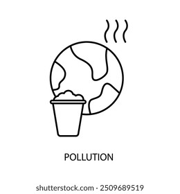 pollution concept line icon. Simple element illustration. pollution concept outline symbol design.