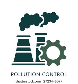 Verschmutzungskontrolle zweifarbige Symbol Mini-Illustration, Verwendung für moderne Konzept, Druck, UI, UX-Kit, Web und App-Entwicklung. Vektor im Zusammenhang mit grüner Technologie und mehr
