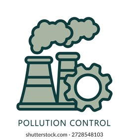Ilustración Mini Del Icono Del Tono Dual Del Control De La Contaminación, Uso Para El Concepto Moderno, Impresión, Ui, Kit De La Ux, Web Y Desarrollo Del App. Vector Relacionado Con La Tecnología Verde Y Más