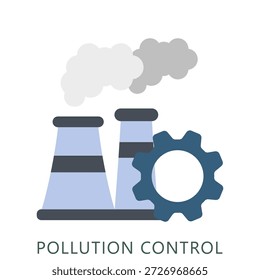 Ilustración Mini Del Icono Plano Del Control De La Contaminación, Uso Para El Concepto Moderno, Impresión, Ui, Kit De La Ux, Web Y Desarrollo Del App. Vector Relacionado Con La Tecnología Verde Y Más