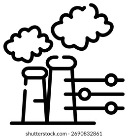 pollution control web icon in outline style