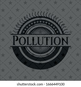 Insignia oscura de la contaminación. Ilustración vectorial. Detallado.