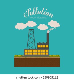 Pollution design over blue background,vector illustration.