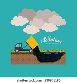 Pollution design over blue background,vector illustration.