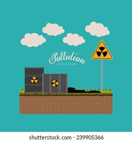 Pollution design over blue background,vector illustration.