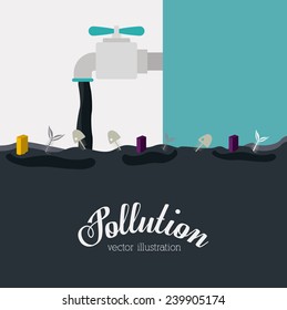 Pollution design over colorful background,vector illustration.