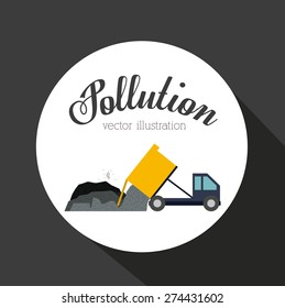 Pollution design over grey background, vector illustration