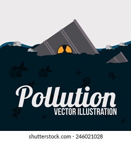 Pollution design over white background, vector illustration.