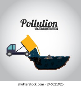 Pollution design over white background, vector illustration.