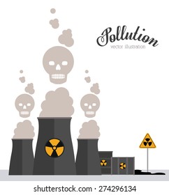 Pollution design over white background, vector illustration