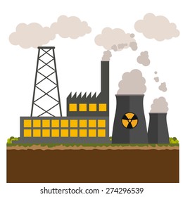 Pollution design over white background, vector illustration