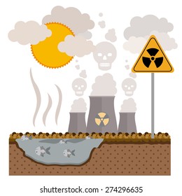 Pollution design over white background, vector illustration