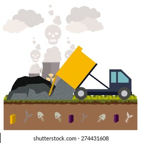 Pollution design over white background, vector illustration