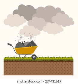 Pollution design over white background, vector illustration