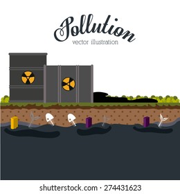 Pollution design over white background, vector illustration