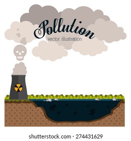 Pollution design over white background, vector illustration