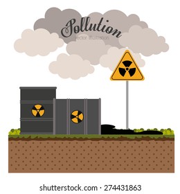 Pollution design over white background, vector illustration