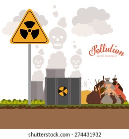 Pollution design over white background, vector illustration