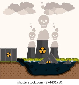 Pollution design over white background, vector illustration