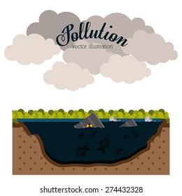 Pollution design over white background, vector illustration