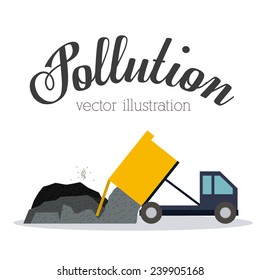 Pollution design over white background,vector illustration.
