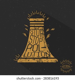 Pollution design, retro concept, grunge design on old background, clean vector