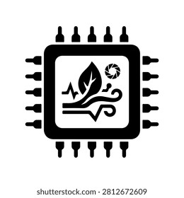 Pollution Detection IC Chip Icon Vector Design