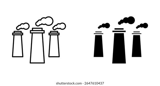 Conjunto de ícones de poluição e emissões. Fundo branco isolado do símbolo. ilustração do vetor. cor editável.