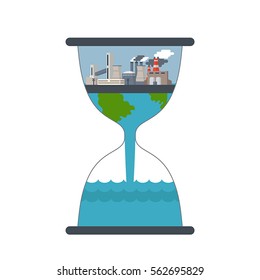 Pollution of the environment concept. Air pollution. Smog polluted urban landscape. Global warming.