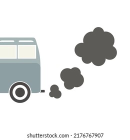 Сar pollution exhaust vector icon. Carbon dioxide emission.