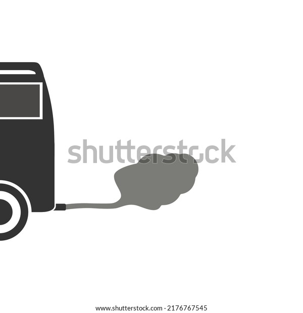 Сar pollution exhaust vector icon. Carbon\
dioxide emission.