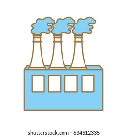 pollution factory contaminating the environment of planet