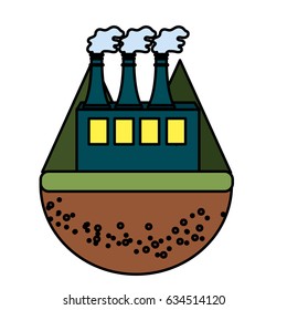pollution factory contaminating the environment of planet