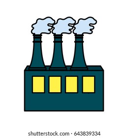pollution factory contaminating the environment of planet