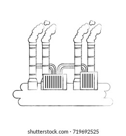 pollution from factory smoking industrial concept