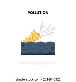 Pollution flat icon. Vector illustration on white background. Can used for digital product, presentation, UI and many more.