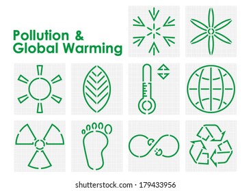 Pollution and Global Warming Symbols