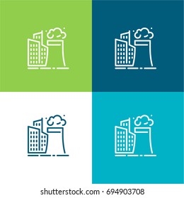 Pollution green and blue material color minimal icon or logo design