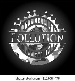 Pollution grey camouflage emblem